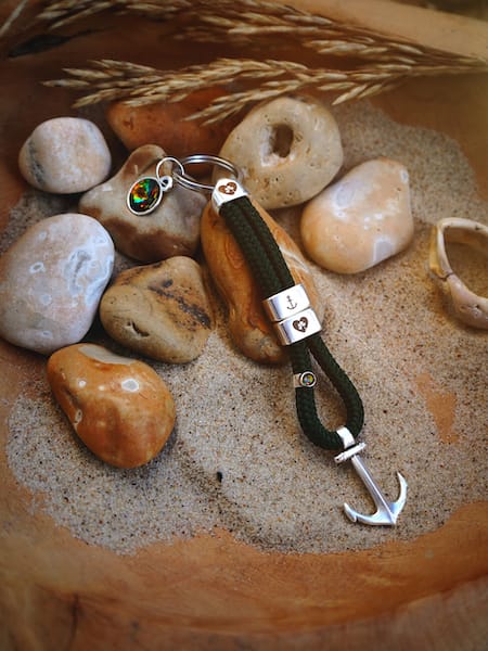 Ankerglücksherz-Anhänger Dünengrün