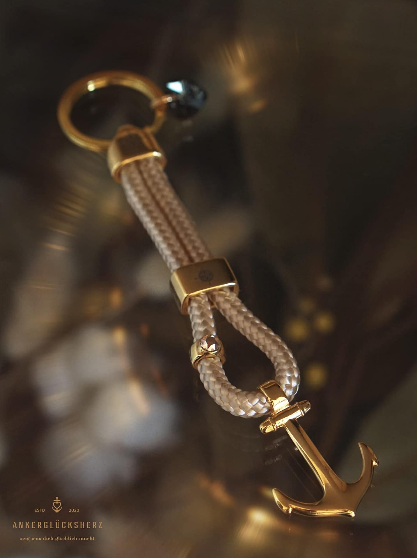 Ankerglücksherz. Anhänger Goldstück