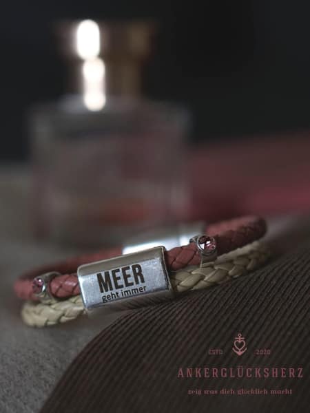 Ankerglücksherz-Armband-(Meer)salz