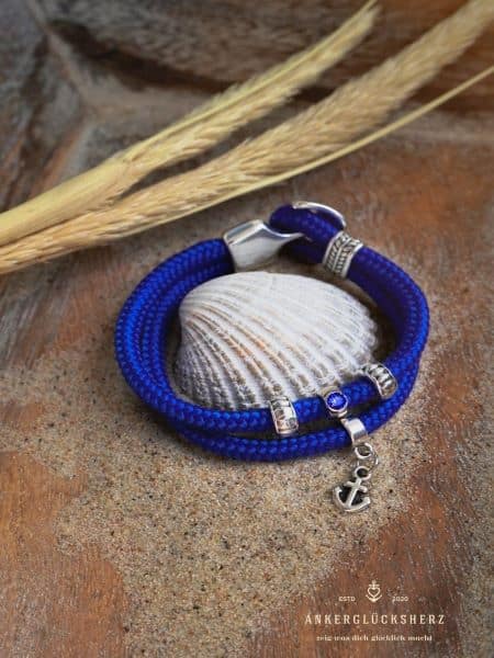 Ankerglücksherz-Armband-Blue