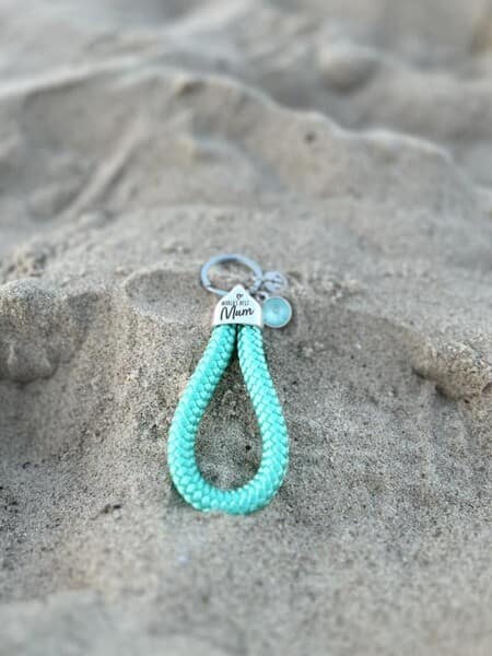 Ankerglücksherz-Anhänger Neon Türkis