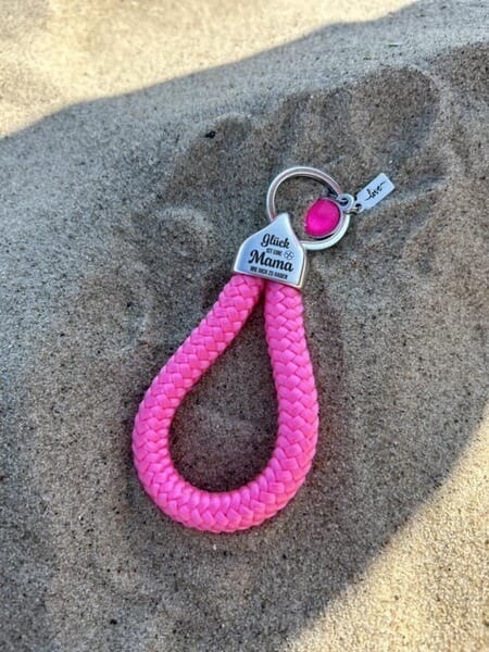 Ankerglücksherz-Anhänger Neon Pink