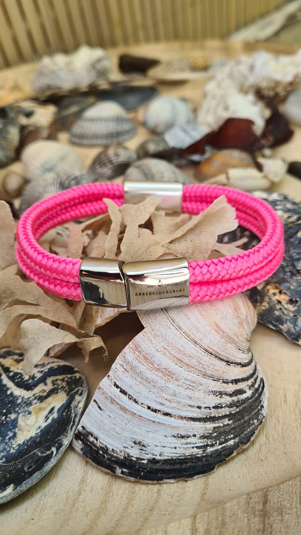 Ankerglücksherz-Armband-Sommerbrise Neon Pink