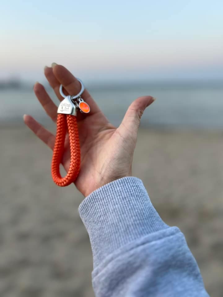 Ankerglücksherz-Anhänger Neon Orange