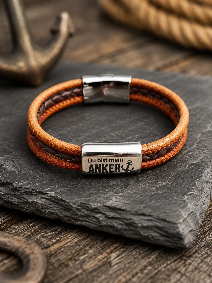 Ankerglücksherz-Armband Du bist mein Anker