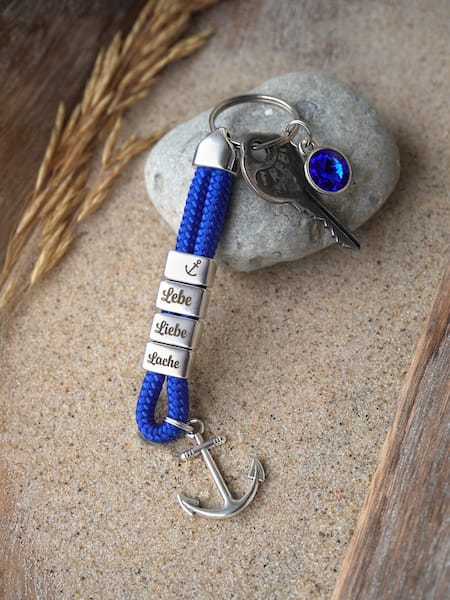 Ankerglücksherz-Anhänger Lebe, Liebe und Lache