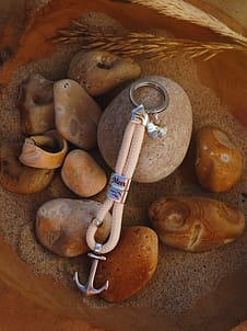 Ankerglücksherz-Anhänger Strandspaziergang