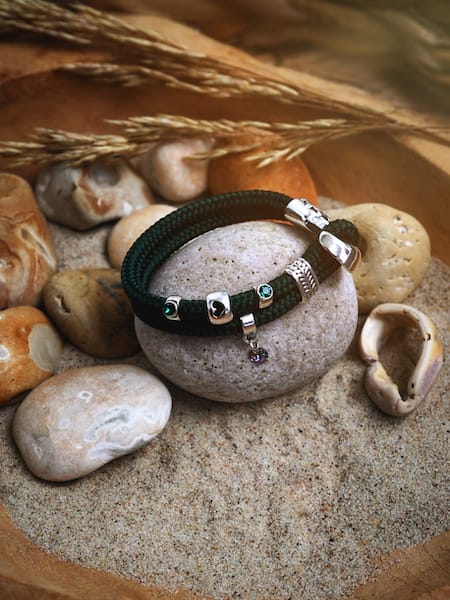 Ankerglücksherz-Armband Dünengrün