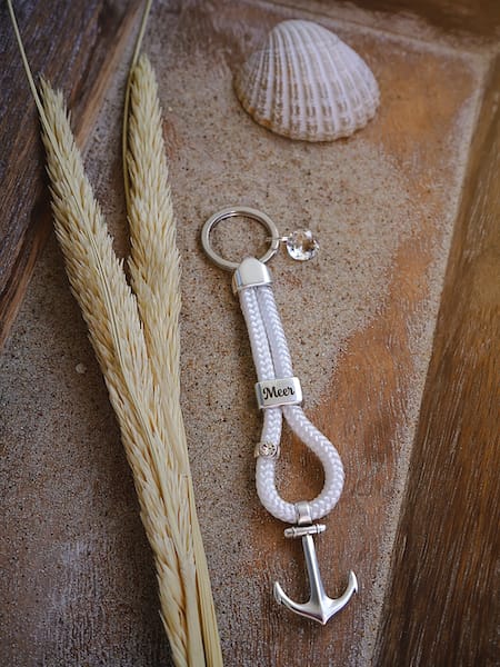 Ankerglücksherz-Anhänger (Meer)kristall