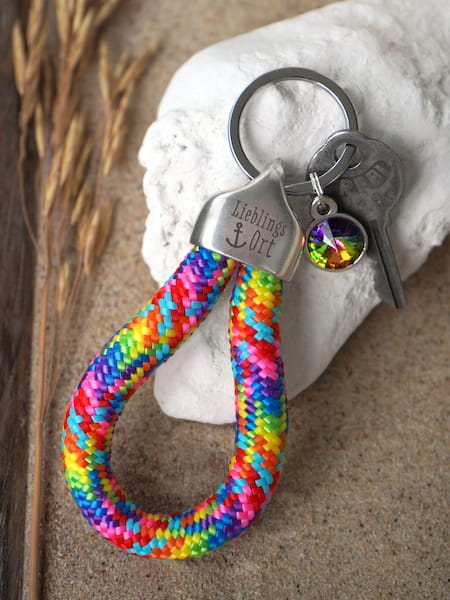 Ankerglücksherz-Anhänger Regenbogen